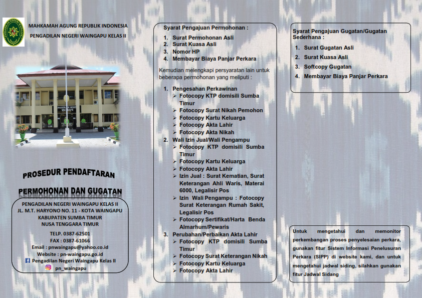 brosur pendaftaran gugatan