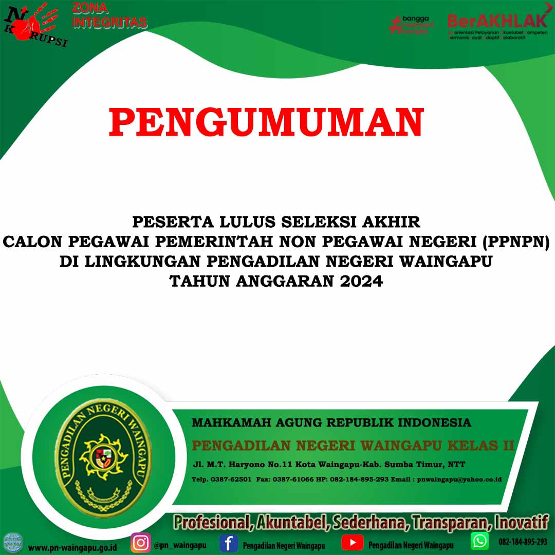 20231215 Pengumuman Lulus Akhir PPNPN